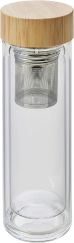 Termo de cristal y bambú Personalizado 109135