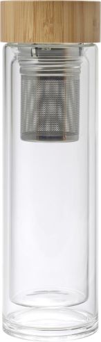 Termo de cristal y bambú Personalizado 109135