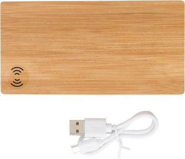 Power Bank inalámbrico de bambú Personalizado...