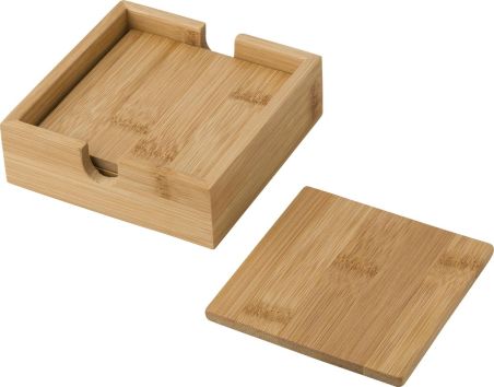 Set de Posavasos de Bambú Personalizado | Goodie