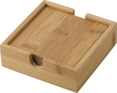 Set de posavasos de bambú Personalizado 10429379