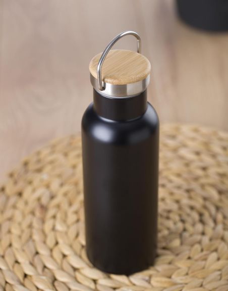 Botella Termo de Acero Inoxidable con Bambú Personalizada | Goodie