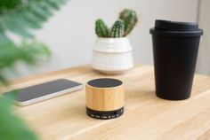 Altavoz inalámbrico de bambú Personalizado 10709648