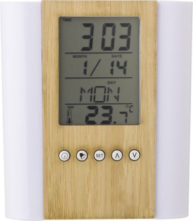 Cubilete de bambú con reloj Personalizado 10710402