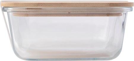 Fiambrera de Cristal con Tapa de Bambú Personalizada | Goodie