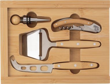 Set de vino y queso de bambú Personalizado 10839567