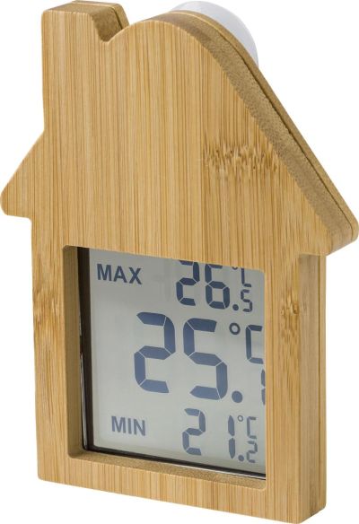 Estación Meteorológica de Bambú con Forma de Casa Personalizada | Goodie