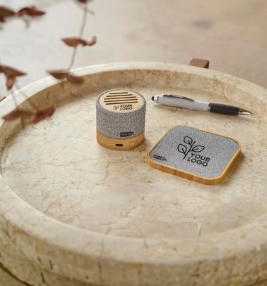 Cargador Inalámbrico de Bambú con Carga Rápida Personalizado | Goodie