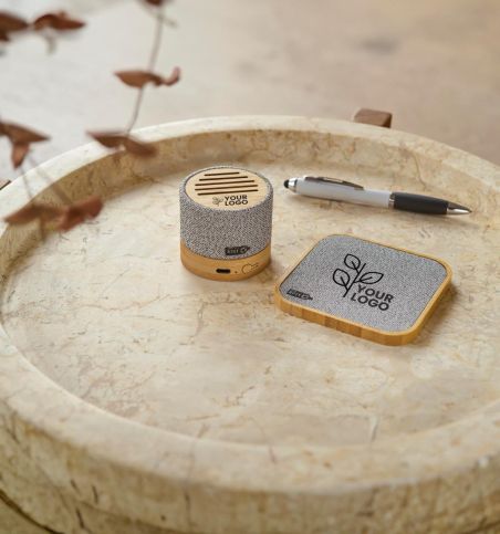 Cargador Inalámbrico de Bambú con Carga Rápida Personalizado | Goodie
