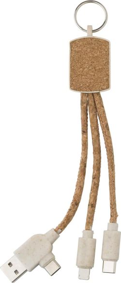 Set de Cables de Corcho con Llavero Personalizado | Goodie