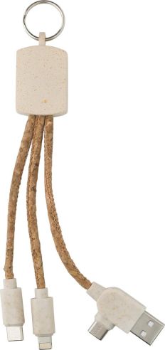Set de Cables de Corcho con Llavero Personalizado | Goodie