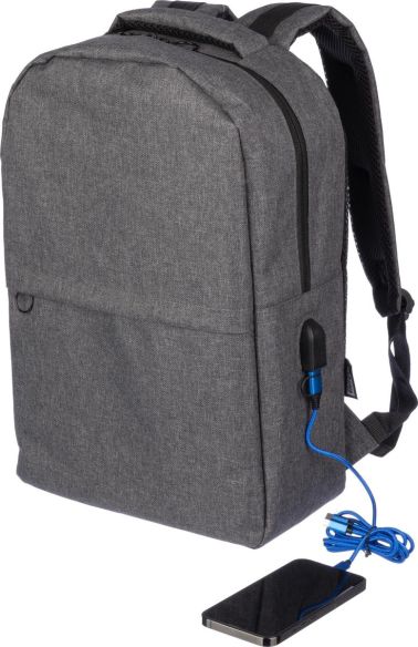 Mochila para PC de rPET con Puerto USB Personalizada | Goodie