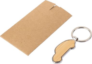 Llavero de Zinc y Bambú con Forma de Coche Personalizado | Goodie