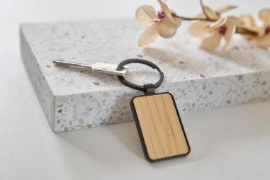 Llavero de Metal y Bambú Personalizado | Goodie