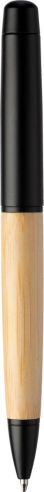 Bolígrafo giratorio de acero inox. y bambú Personalizado 101097470