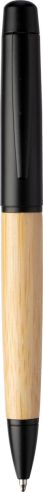 Bolígrafo giratorio de acero inox. y bambú...