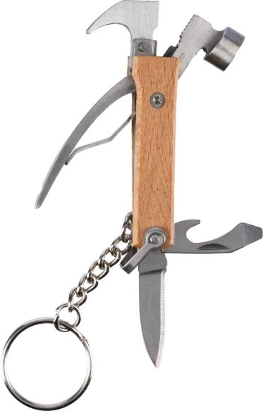 Llavero Multiherramienta de Bambú Forma de Martillo Personalizado | Goodie