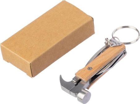 Llavero Multiherramienta de Bambú Forma de Martillo Personalizado | Goodie