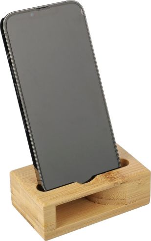 Soporte y Amplificador de Bambú para Teléfono Personalizado | Goodie