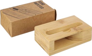 Soporte y Amplificador de Bambú para Teléfono Personalizado | Goodie
