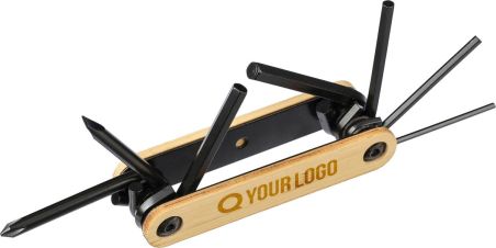 Set de Herramientas de Acero al Carbono con Bambú Personalizado | Goodie