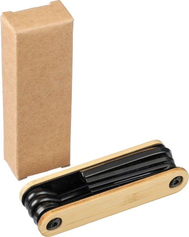 Set de Herramientas de Acero al Carbono con Bambú Personalizado | Goodie