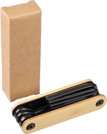 Set de Herramientas de Acero al Carbono con Bambú Personalizado | Goodie