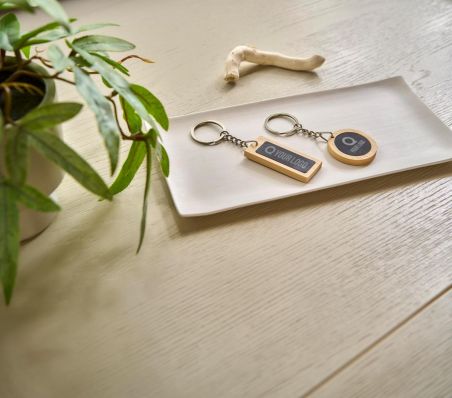 Llavero Rectangular de Bambú Personalizado | Goodie