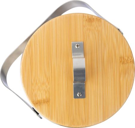 Cubitera de Acero Inoxidable con Tapa de Bambú Personalizada | Goodie