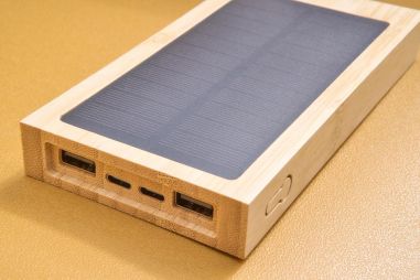 Power Bank Solar de Bambú Personalizado | Goodie