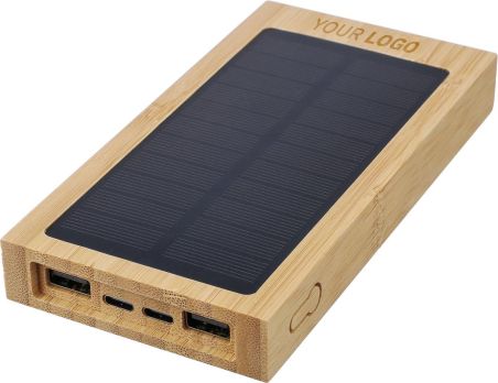 Power Bank Solar de Bambú Personalizado | Goodie
