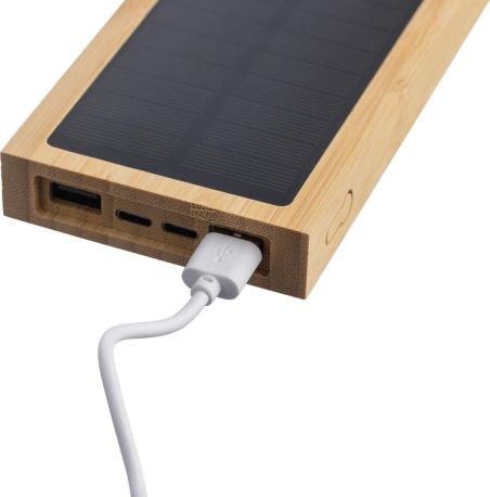 Power Bank Solar de Bambú Personalizado | Goodie