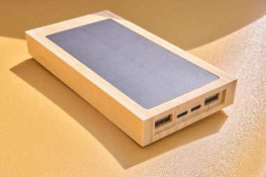 Power Bank Solar de Bambú Personalizado | Goodie