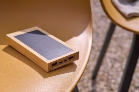 Power Bank Solar de Bambú Personalizado | Goodie