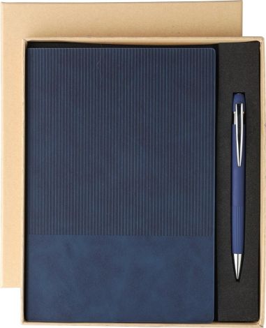 Set de cuaderno de PU reciclado (A5) y bolígrafo Personalizado 101274009