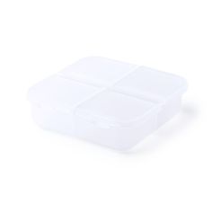 Pastillero de 4 Compartimentos en ABS Translúcido Personalizado | Goodie