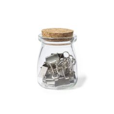 Portaclips de cristal con tapón de corcho personalizado
