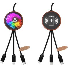 Cable de carga 5 en 1 de PET reciclado con logo...