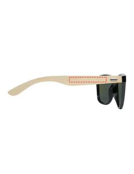 Gafas de sol polarizadas con cristal de espejo de PET reciclado/bambú en caja de regalo Personalizada 6127001