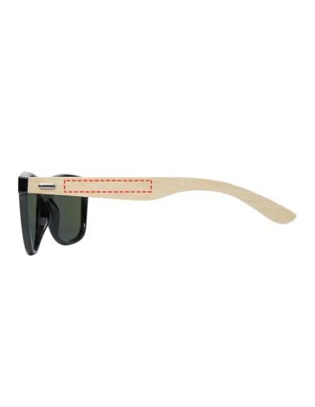 Gafas de sol polarizadas con cristal de espejo de PET reciclado/bambú en caja de regalo Personalizada 6127001