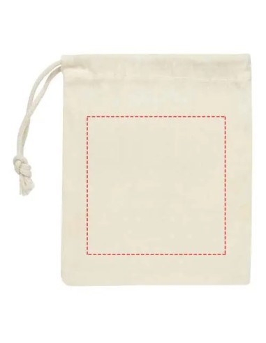 Juego de tres en raya de madera personalizado, bolsa de algodón con zona de impresión marcada, formato vertical
