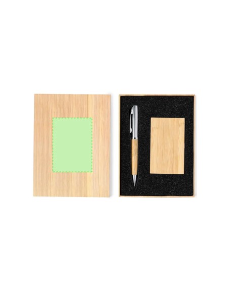 Set de Bolígrafo y Tarjetero de Bambú Personalizado | Goodie