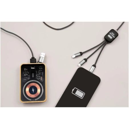 Cable de Carga Tipo C 60W con Doble Logotipo Retroiluminado Personaliz