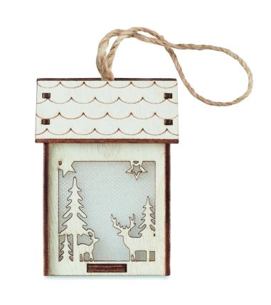 Adorno Navideño en Forma de Casa con Luz Interior Personalizado 7CX146