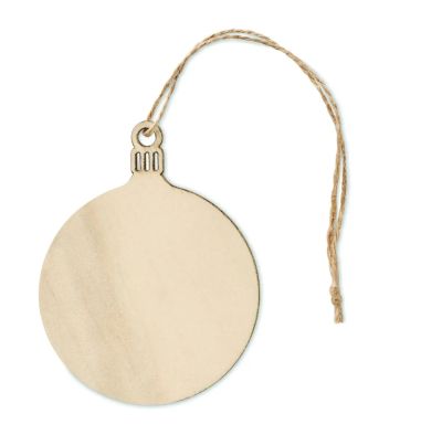 Colgante Navideño Redondo de Madera con Cordón de Yute Personalizado 7