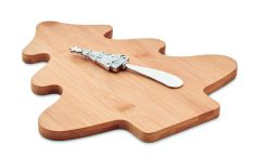 Set de tabla y cuchillo de bambú navideño personalizado