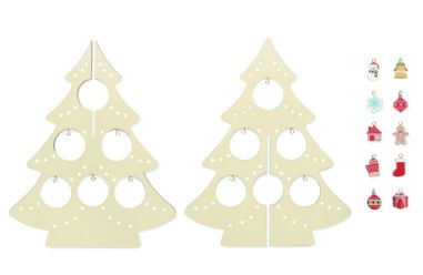 Decoración de Madera con 10 Adornos Personalizada