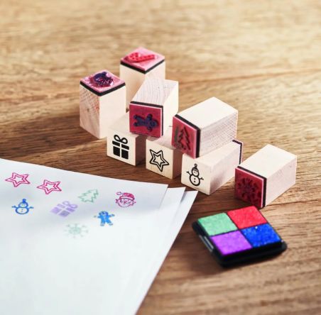 Set de 8 Sellos Navideños de Madera Personalizado