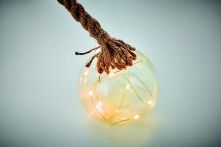 Adorno de Cristal con 8 Luces LED Personalizado