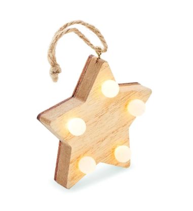 Estrella de Madera con 6 LED Personalizada